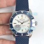GF Replica Breitling Superocean Heritage White Dial Blue Rubber Strap Watch 42mm 